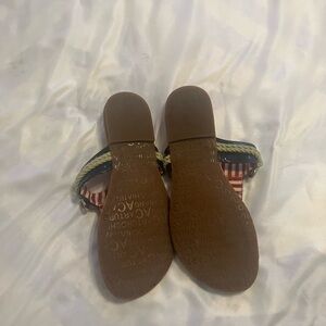 Arturo Chiang Red and Blue Striped Sandals